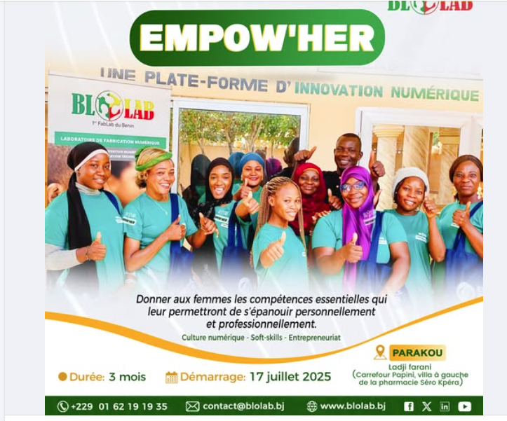 Blolab Bénin lance "Empow'Her" : Un programme révolutionnaire pour l'autonomisation numérique des femmes de Parakou