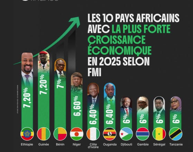 Les 10 pays africains avec la plus forte croissance économique en 2025